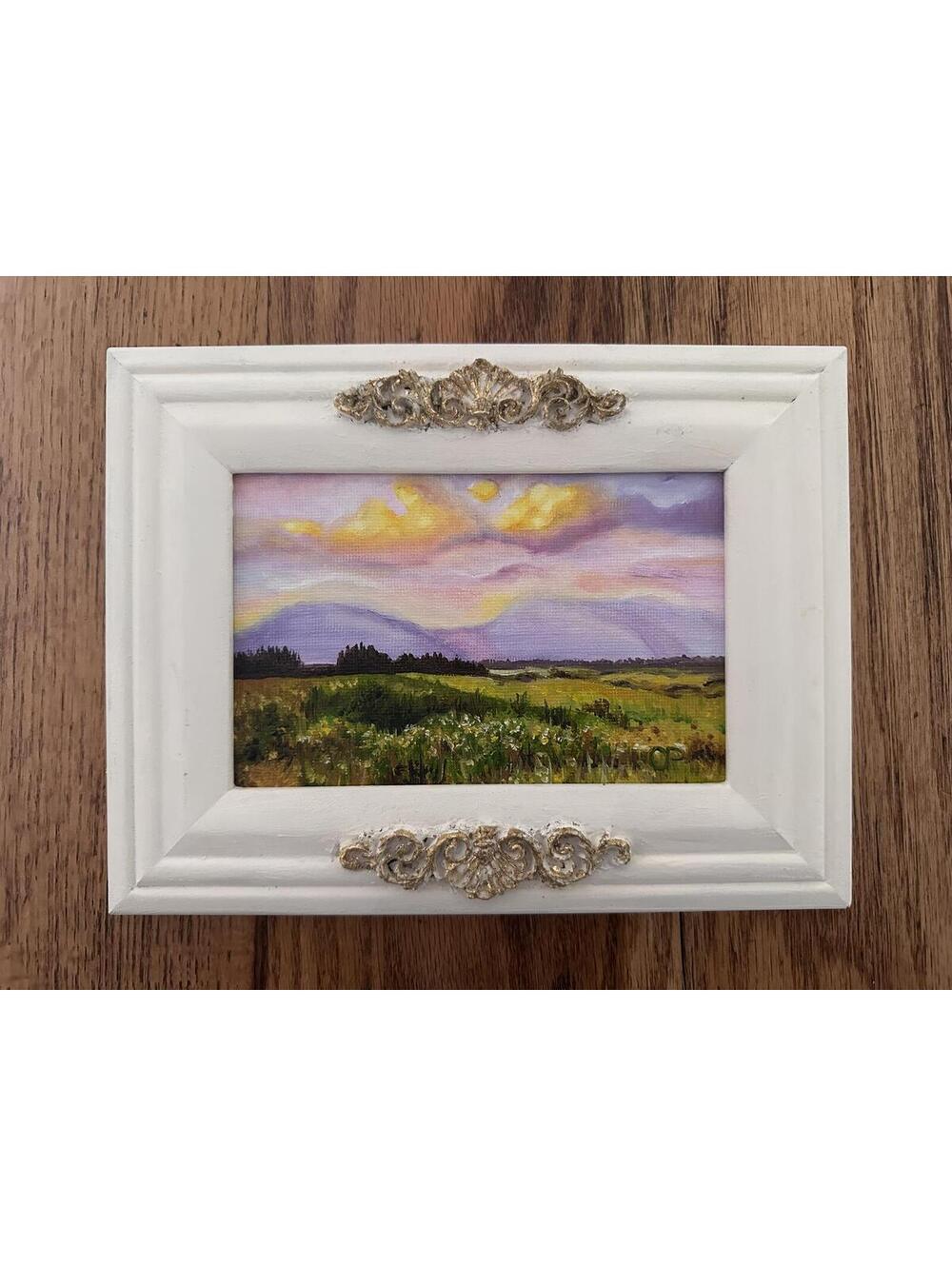 "Sunlit Meadow Dream" Miniature 4"x6" Oil on canvas board